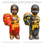 Orisha Eleggua Statue: Guardian Of The Crossroads - Holding Red Mask (8”)
