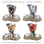 Santa Muerte Statue: Double Votive Candle Holder - Red (6")