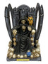 Santa Muerte Statue: Sitting On Throne Surrounded By Skulls (6”)