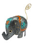 Lucky Elephant with Gray Ears Photo Holder Tin Clip Stand: Spiritual Home Decor (4")