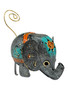 Lucky Elephant with Gray Ears Photo Holder Tin Clip Stand: Spiritual Home Decor (4")