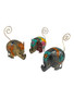 Lucky Elephant with Gray Ears Photo Holder Tin Clip Stand: Spiritual Home Decor (4")