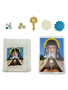 Saint Claire / Mojo Bag Kit / Mojo Bag, Prayer Card & Charms / White / 3" / Clarity & Vision / Meditate with it to gain insight and focus