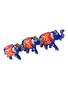 Hand-painted Miniature Elephant Statue, 2.5", blue with vibrant designs, symbolizing Wisdom, Strength, and Protection. Ideal for a shrine, bringing Good Fortune, Spiritual Guidance, and Harmonizing Energy.