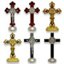 Divine Guardian Jesus Christ Crucifix and Saint Benedict Medallion Dashboard Ornament, red and silver 3-inch for spiritual security