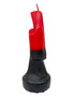 Black and Red Santa Muerte Figure Candle - 10-inch candle representing Santa Muerte, ideal for rituals focused on transformation, empowerment, and removing obstacles.