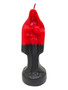 Black and Red Santa Muerte Figure Candle - 10-inch candle representing Santa Muerte, ideal for rituals focused on transformation, empowerment, and removing obstacles.