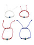 Mindfully Knotted: Evil Eye Protection Adjustable Length Knotted Spiritual Bracelet (Red & Gold)
