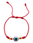 Mindfully Knotted: Evil Eye Protection Adjustable Length Knotted Spiritual Bracelet (Red & Gold)