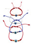 Mindfully Knotted: Evil Eye Protection Adjustable Length Knotted Spiritual Bracelet (Red & Gold)