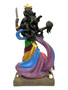 8-inch statue of Orisha Oya, holding a machete and a mask, wearing a multi-colored skirt and a crown.