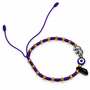 Purple Lucky Protection Elephant, Evil Eye & Azabache Adjustable Bracelet - Protection • Good Fortune • Spiritual Strength • Positive Energy • Prosperity