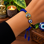 Blue Saint Michael, Evil Eye & Azabache Protection Adjustable Bracelet - Protection • Courage • Spiritual Strength • Peace • Positive Energy