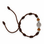 Brown Saint Benedict Protection Adjustable Bracelet - Protection • Faith • Strength • Grounding • Blessings