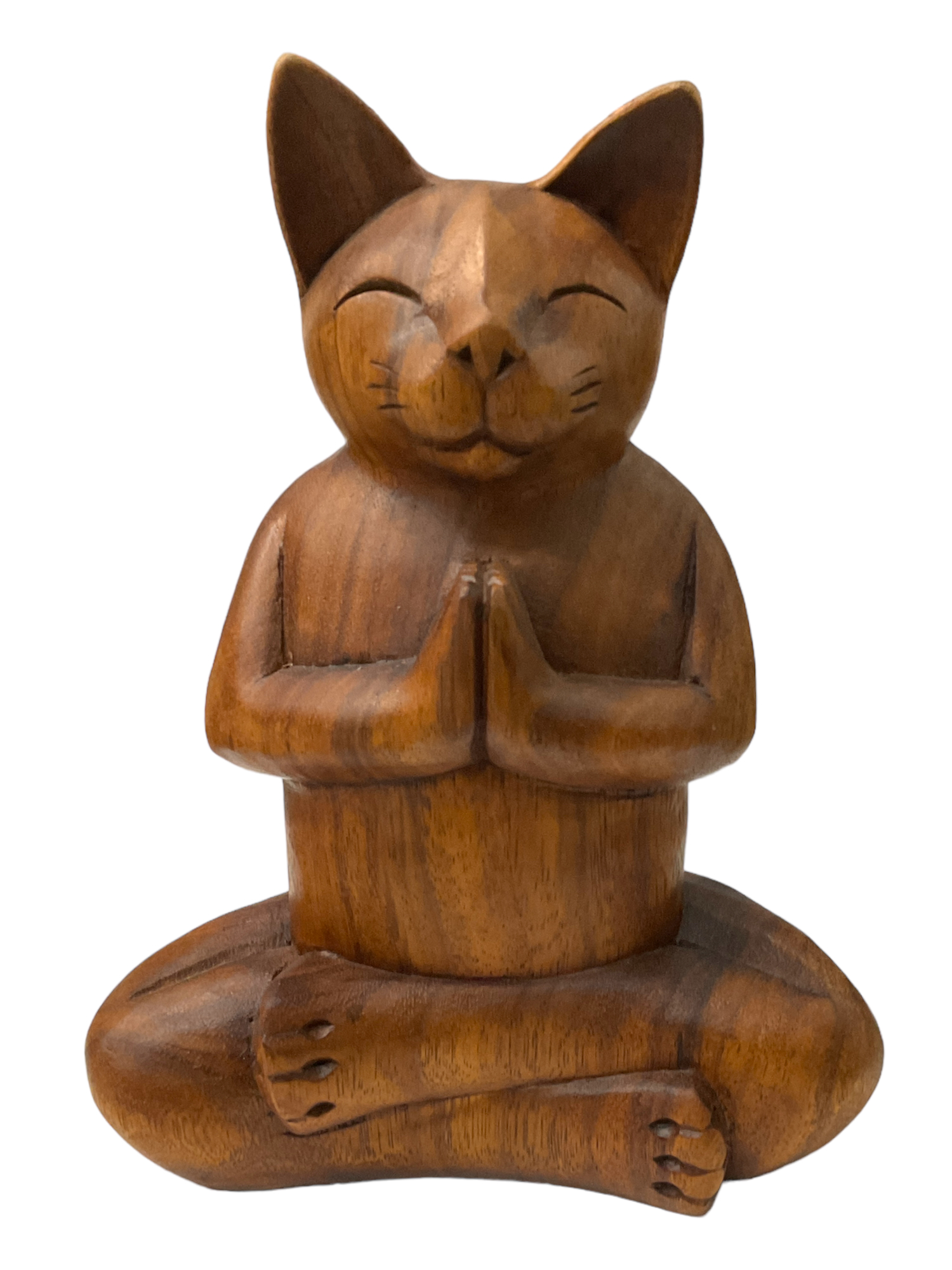 Blissful Praying Hands Yoga Cat Sitting Cross Legged In Lotus Pose
