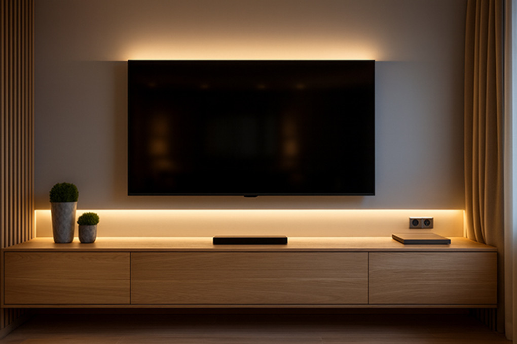 Installing Strip Lights Behind Your TV Stand Installing Strip Lights Behind Your TV Stand