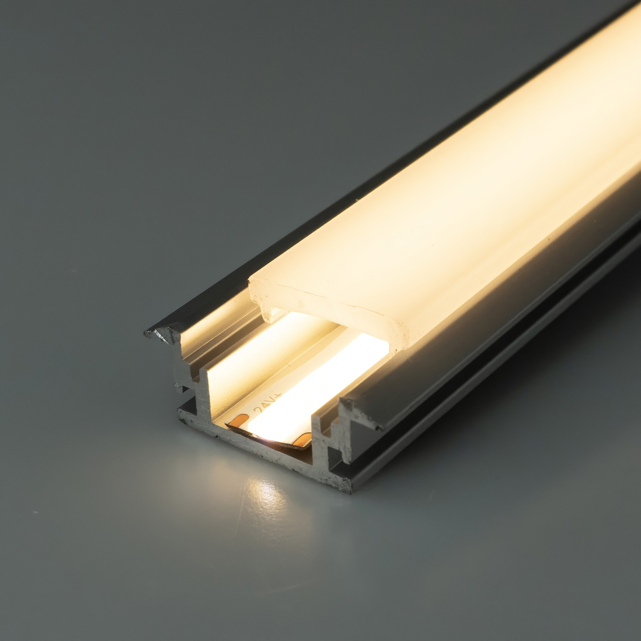 Greenice Aluminium-LED-Profil Mit Milchigem Diffusor – 2 M, Für Einbau Von LED-Streifen