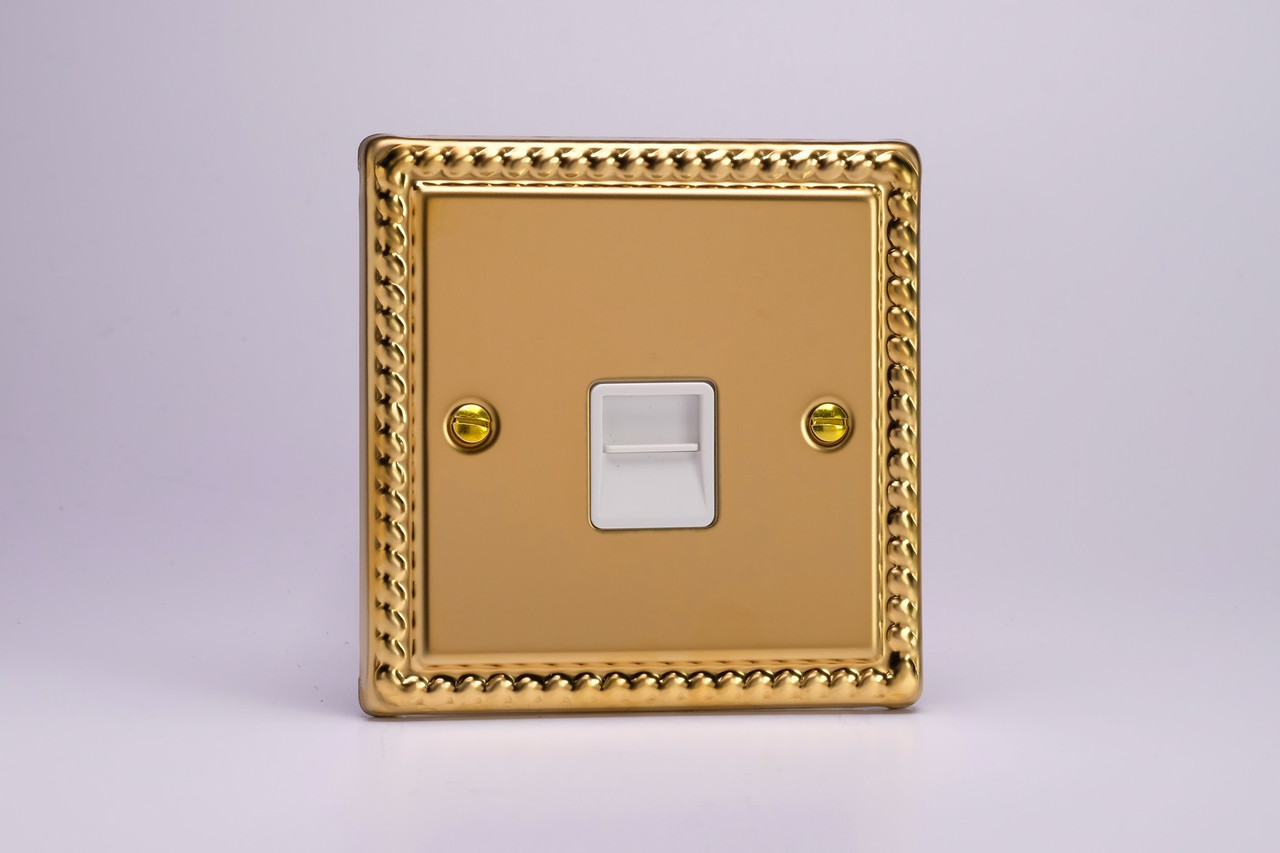 Varilight 1-Gang Telefonsteckdose In Messing – Klassisches Design