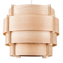 Persia Pendant Shade Stepped Drum in Wood Veneer