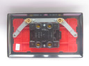 Varilight Slate Vogue 45A Cooker Switch + Neon (Vertical Twin Plate, Red Rocker)