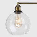 Sheridan Ceiling Light 3 Way Bar with Glass Pendants in Black and Antique Brass
