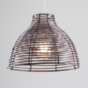Lobster Pot Pendant Shade with Basket Weave in Grey