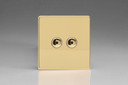 Varilight Polished Brass Screwless 1-Way V-Pro IR Remote/Touch Control Master LED Dimmer 0-100W (1-2 Gang)
