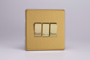 Varilight Brushed Brass Screwless 10A 1 or 2-Way Rocker Switch (1-6 Gang)