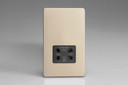 Varilight Satin Chrome Screwless Dual Voltage Shaver Socket 230V/115V