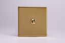 Varilight Polished Brass Screwless 10A Intermediate Toggle Switch (1-2 Gang)