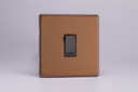 Varilight Brushed Bronze Screwless 1-Gang 20A Double Pole Rocker Switch