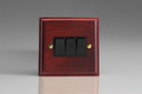 Varilight Mahogany Kilnwood 10A 1 or 2-Way Rocker Switch (1-3 Gang)