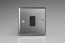 Varilight Brushed Steel 1-Gang 20A Double Pole Black Rocker Switch