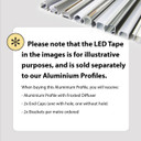 Wide Aluminium Profile/Extrusion 1m, Diffusers Available