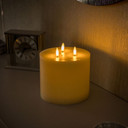 LED 3 Wick Flickering Candle with Remote Control