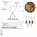 Hemp Rope Spiral Island Ceiling Chandelier Light 5xE14