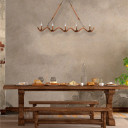 Hemp Rope Spiral Island Ceiling Chandelier Light 5xE14
