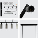 Smoky Glass Chandelier - Adjustable Drop - Linear