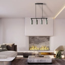 Smoky Glass Chandelier - Adjustable Drop - Linear