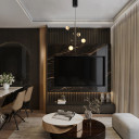 Modern Spacious Chandelier Ceiling Light Gold - Single