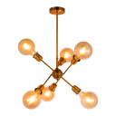 Golden Equilibrium Sphere Sputnik Chandelier | Geometric Elegance Fixture