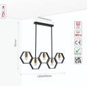 Black Honeycomb Island Chandelier Ceiling Light 5xE27