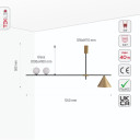 Nordic Modern Island Chandelier Ceiling Light G9 and E27 Gold Funnel Opal Globe - Gold