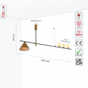 Nordic Modern Island Chandelier Ceiling Light G9 and E27 Gold Funnel Opal Globe - Gold