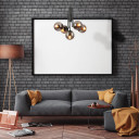 Globe Glass Black Body Pendant Chandelier Ceiling Light E27 - Smoky
