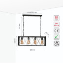 Black Cuboid Metal Kitchen Island Chandelier Ceiling Light 4xE27