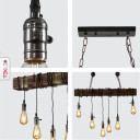 Timber Iron and Wood Beam Island Ceiling Chandelier Light 6xE27