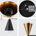 Black Gold Up Down Funnel Modern Chandelier Ceiling Light 12xE27