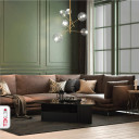 Nordic Sputnik Metal Clear Glass Globe Modern Chandelier Ceiling Light 6xG4 - Gold Antique Brass