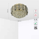 Tiered Flush Chandelier Ceiling Light with Smoky and Clear Crystals - Small